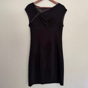 T Tahari Chic Black Cap Sleeve Sheath Dress